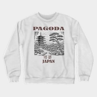 Japanese pagoda garden bonsai trees travel gift Crewneck Sweatshirt